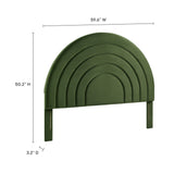 Rowan Arched Performance Velvet Full Headboard in Moss Green