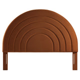 Rowan Arched Performance Velvet Full Headboard in Rust