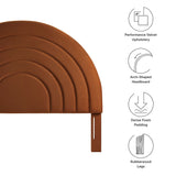 Rowan Arched Performance Velvet Full Headboard in Rust