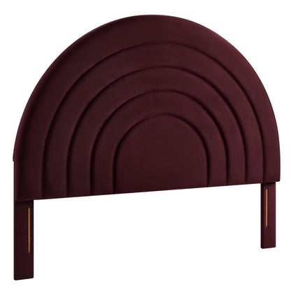 Solana Arched Performance Velvet Queen Headboard by Furniture For America