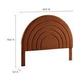 Rowan Arched Performance Velvet Queen Headboard in Rust