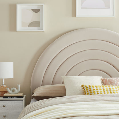 Solana Arched Performance Velvet King Headboard by Furniture For America