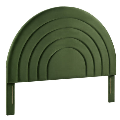 Solana Arched Performance Velvet King Headboard by Furniture For America