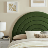 Rowan Arched Performance Velvet King Headboard in Moss Green