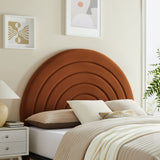 Rowan Arched Performance Velvet King Headboard in Rust
