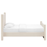 Sawyer Performance Velvet Twin Platform Bed in Alabaster