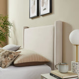 Sawyer Performance Velvet Twin Platform Bed in Alabaster