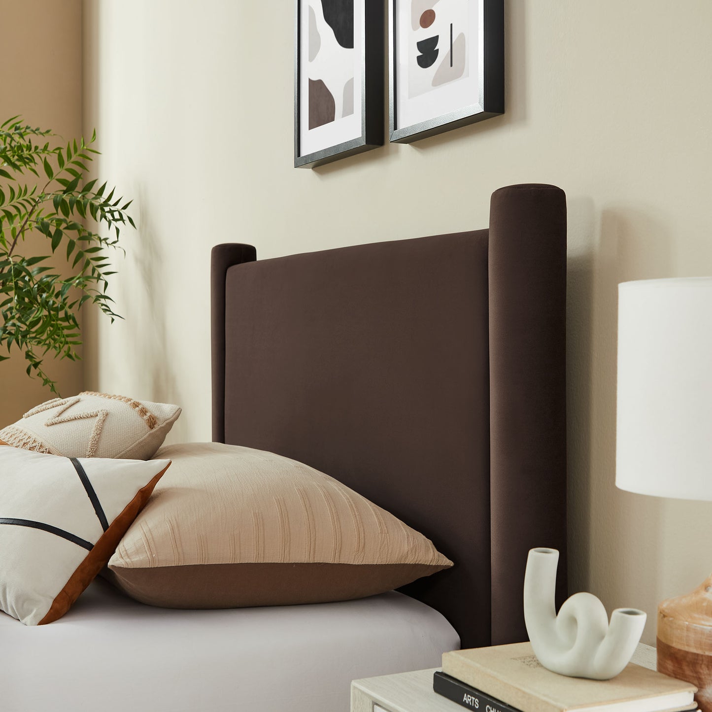 Rael Performance Velvet Twin Platform Bed by Furniture For America