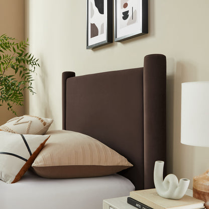 Rael Performance Velvet Twin Platform Bed by Furniture For America