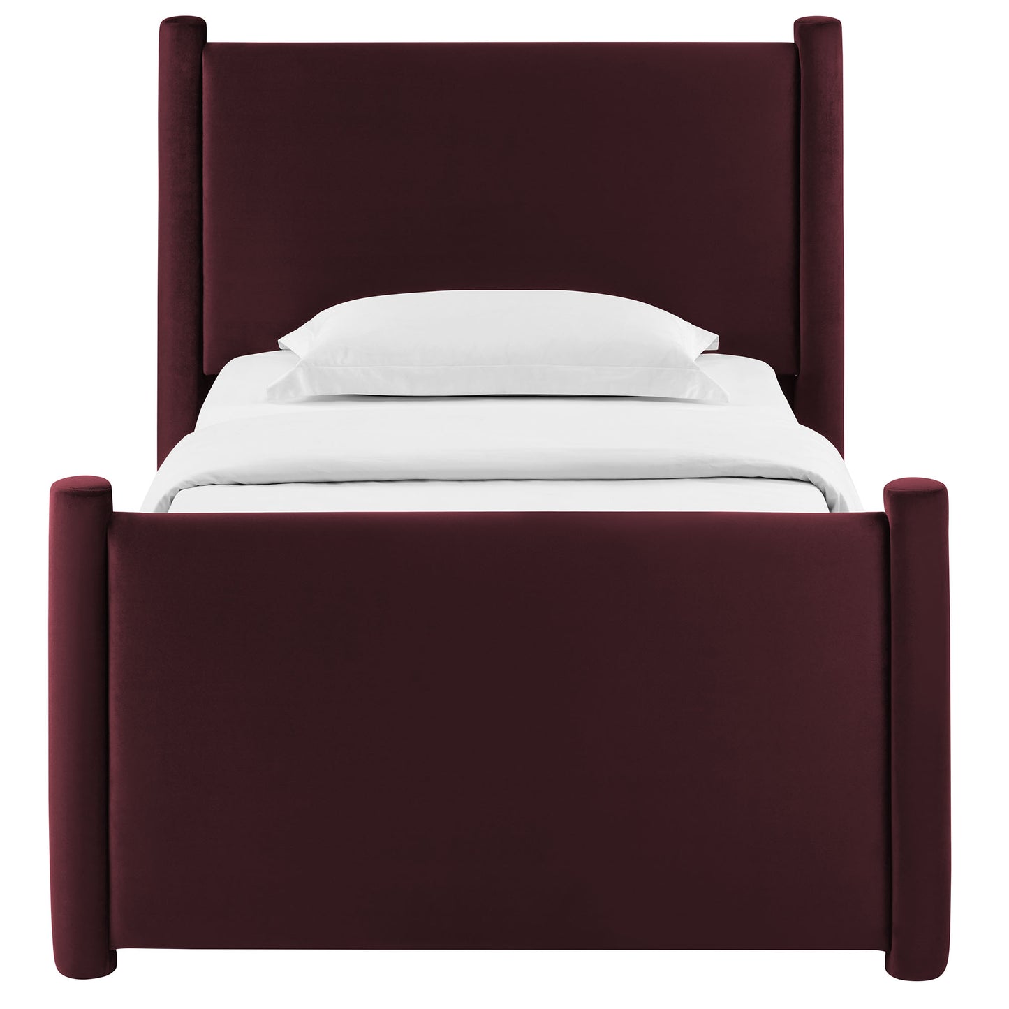 Rael Performance Velvet Twin Platform Bed by Furniture For America
