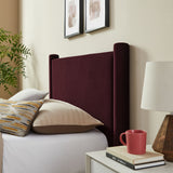 Sawyer Performance Velvet Twin Platform Bed in Mulberry