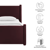 Sawyer Performance Velvet Twin Platform Bed in Mulberry