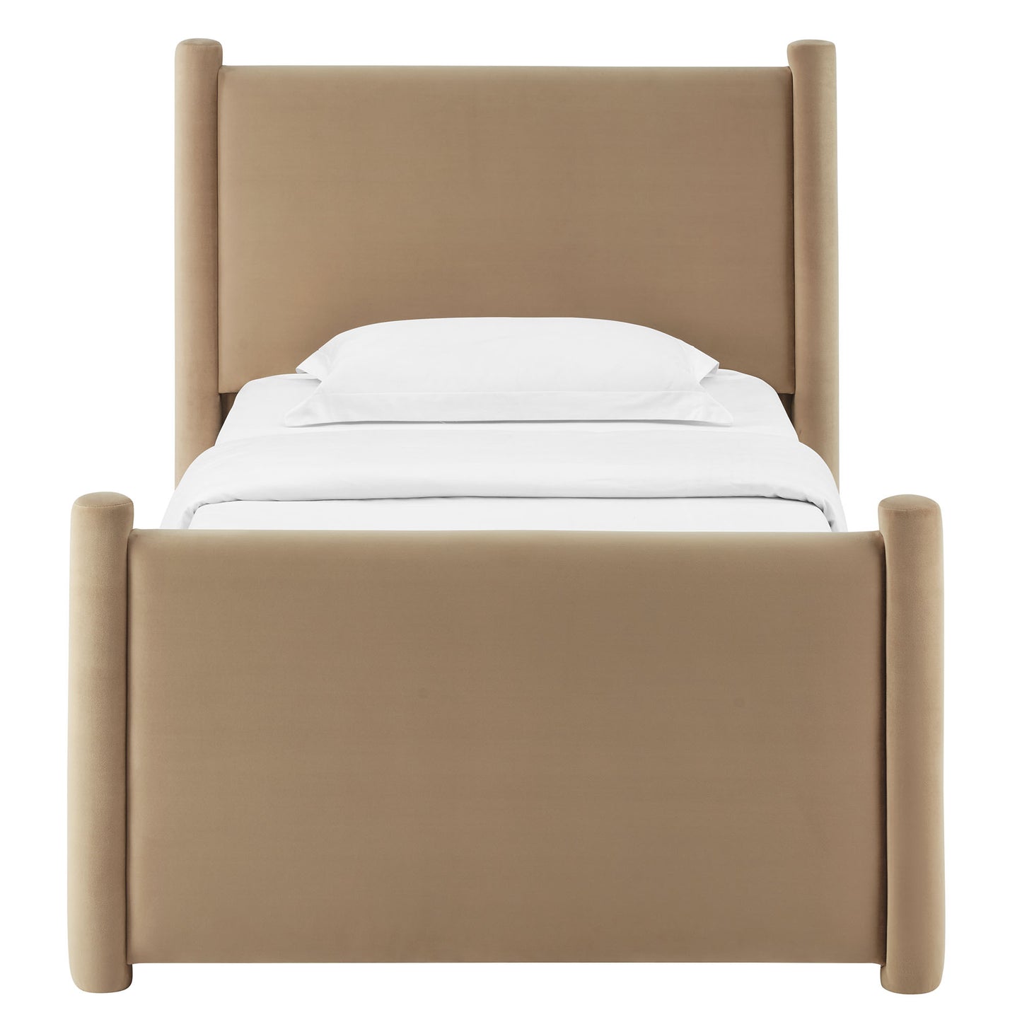 Rael Performance Velvet Twin Platform Bed by Furniture For America