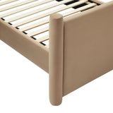 Sawyer Performance Velvet Twin Platform Bed in Taupe