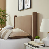 Sawyer Performance Velvet Twin Platform Bed in Taupe