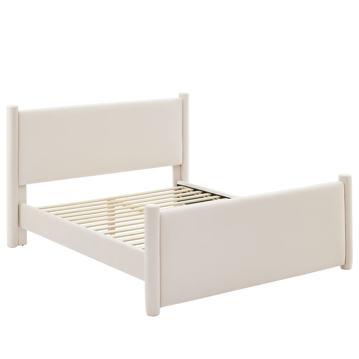 Rael Performance Velvet Full Platform Bed by Furniture For America