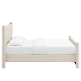 Sawyer Performance Velvet Full Platform Bed in Alabaster