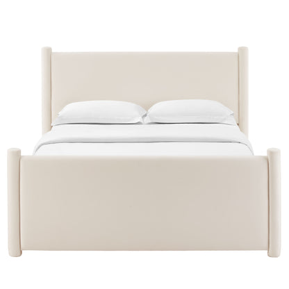 Rael Performance Velvet Full Platform Bed by Furniture For America