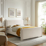 Sawyer Performance Velvet Full Platform Bed in Alabaster