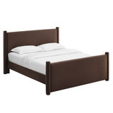 Sawyer Performance Velvet Full Platform Bed in Chocolate Brown