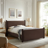 Sawyer Performance Velvet Full Platform Bed in Chocolate Brown