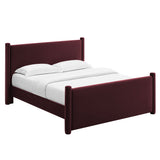 Sawyer Performance Velvet Full Platform Bed in Mulberry