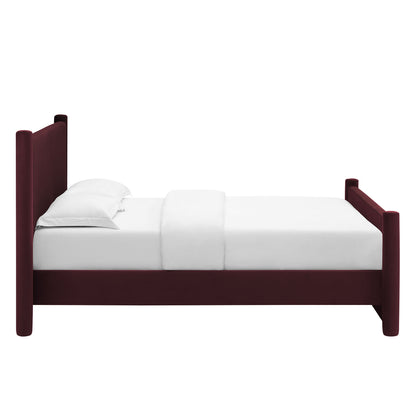 Rael Performance Velvet Full Platform Bed by Furniture For America