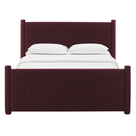 Rael Performance Velvet Full Platform Bed in Mulberry