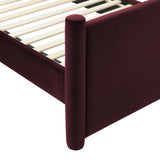 Sawyer Performance Velvet Full Platform Bed in Mulberry