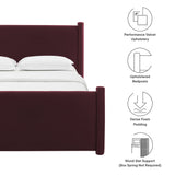 Sawyer Performance Velvet Full Platform Bed in Mulberry