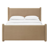 Sawyer Performance Velvet Full Platform Bed in Taupe