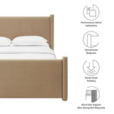 Sawyer Performance Velvet Full Platform Bed in Taupe