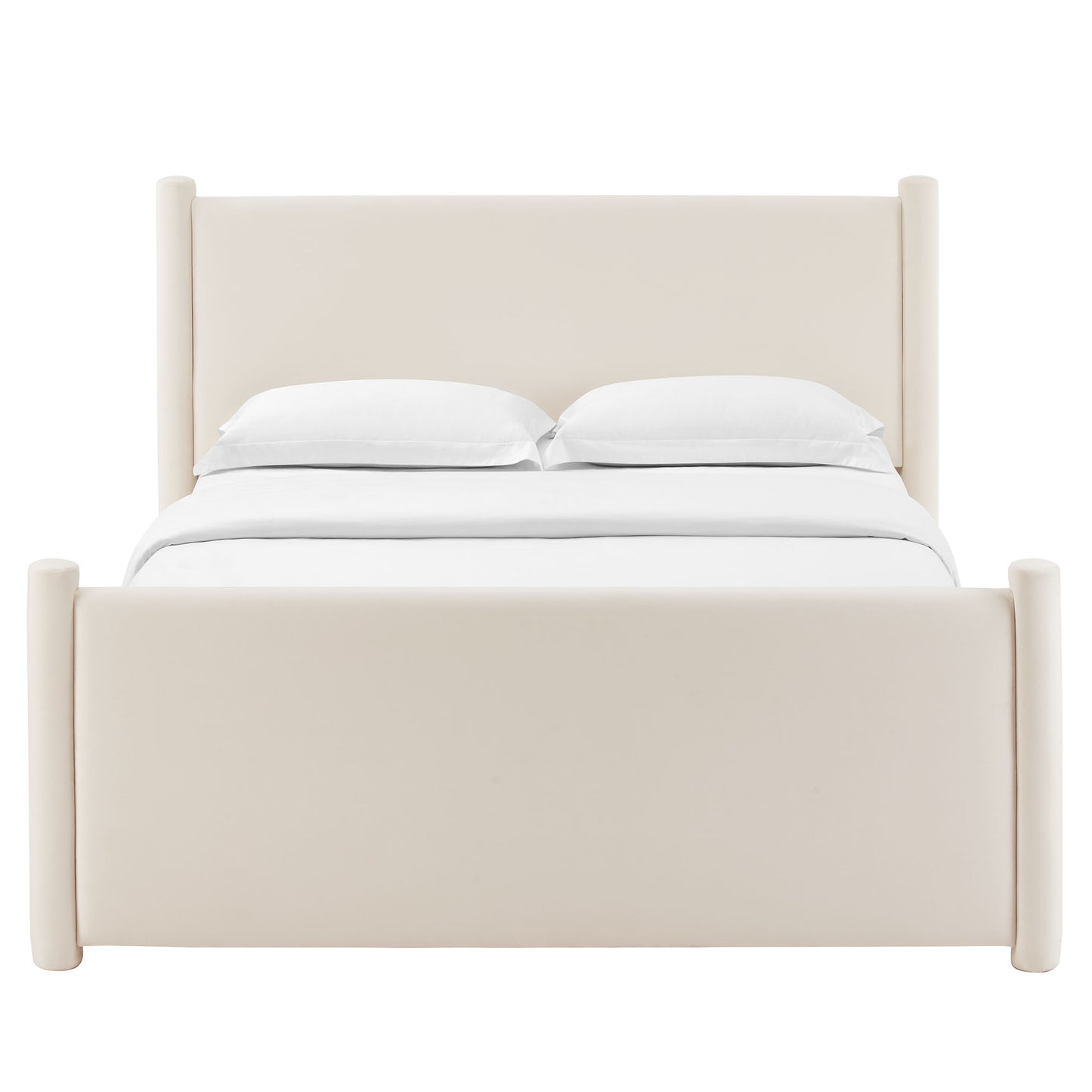 Rael Performance Velvet Queen Platform Bed by Furniture For America