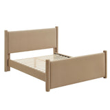 Sawyer Performance Velvet Queen Platform Bed in Taupe