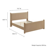 Sawyer Performance Velvet Queen Platform Bed in Taupe