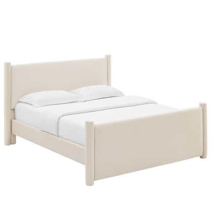 Rael Performance Velvet King Platform Bed by Furniture For America