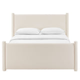 Sawyer Performance Velvet King Platform Bed in Alabaster