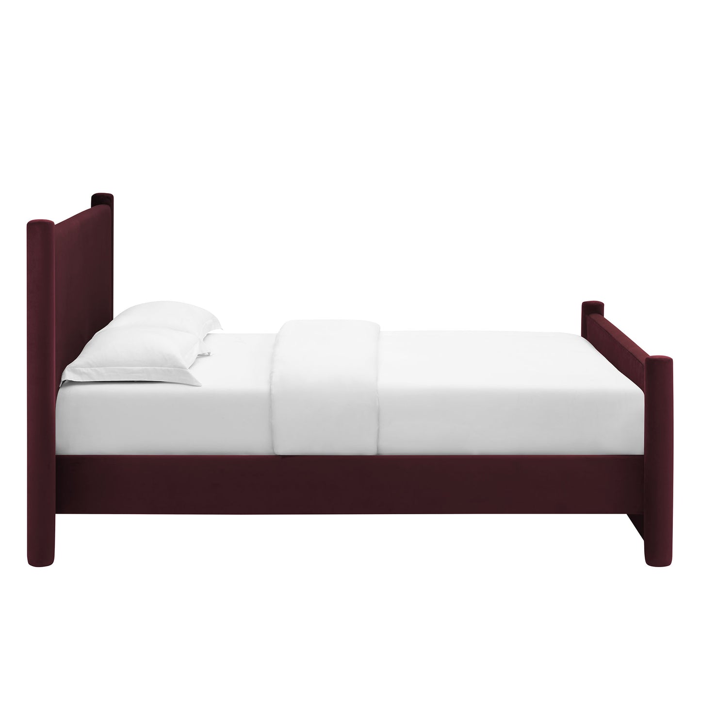 Rael Performance Velvet King Platform Bed by Furniture For America