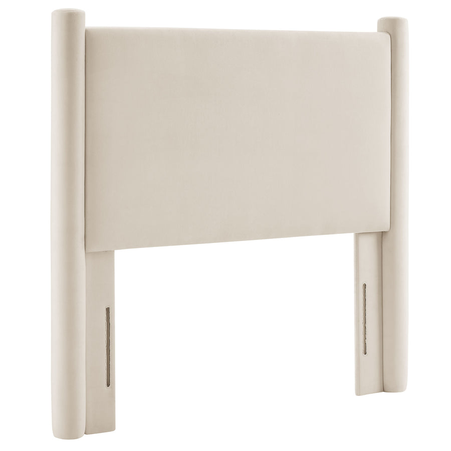 Sawyer Performance Velvet Twin Headboard in Alabaster