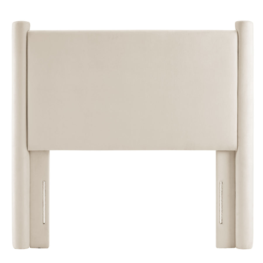 Sawyer Performance Velvet Twin Headboard in Alabaster