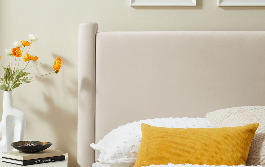 Sawyer Performance Velvet Twin Headboard in Alabaster