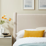 Sawyer Performance Velvet Twin Headboard in Alabaster