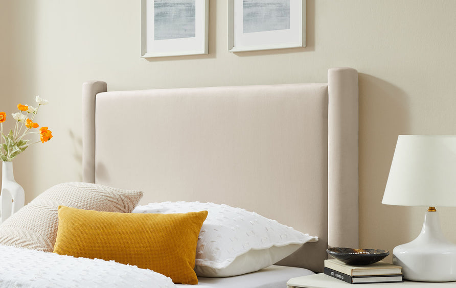 Sawyer Performance Velvet Twin Headboard in Alabaster