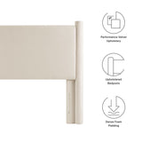 Sawyer Performance Velvet Twin Headboard in Alabaster