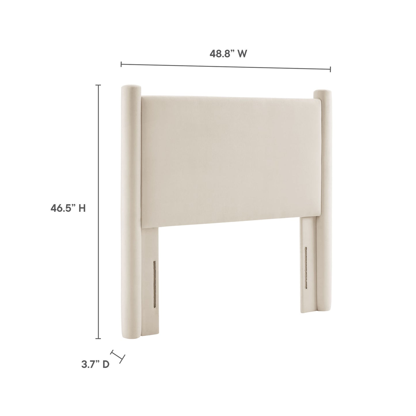 Rael Performance Velvet Twin Headboard by Furniture For America