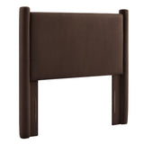Sawyer Performance Velvet Twin Headboard in Chocolate Brown