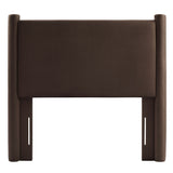 Sawyer Performance Velvet Twin Headboard in Chocolate Brown