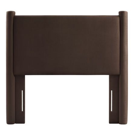 Rael Performance Velvet Twin Headboard in Chocolate Brown