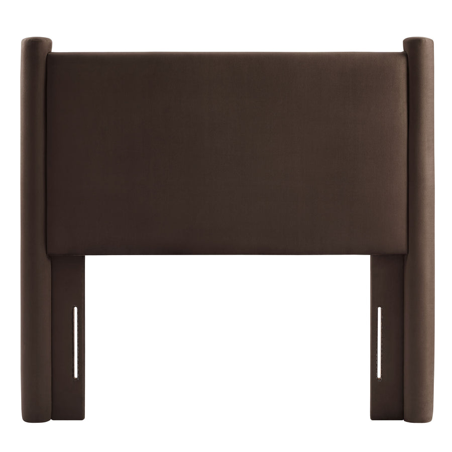 Sawyer Performance Velvet Twin Headboard in Chocolate Brown