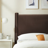 Sawyer Performance Velvet Twin Headboard in Chocolate Brown